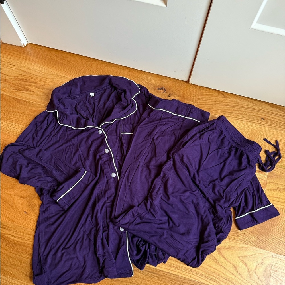 Amazon Purple Women's Button-Down Pajama Set